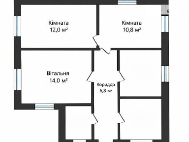 Продаж 1 поверхового будинку з ділянкою на 12 соток, 80 кв. м, 4 кімнати, на вул. Михайла Грушевського • ID 34881345