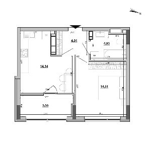 1-кімнатна квартира 43,14 м² | ЖК Sister 1 черга| 5 поверх | МОН, єОселя | Клеманська, 3 Київ |Власник