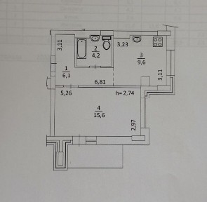 Продаж квартири 1кім. ЖК Левада, 7 черга