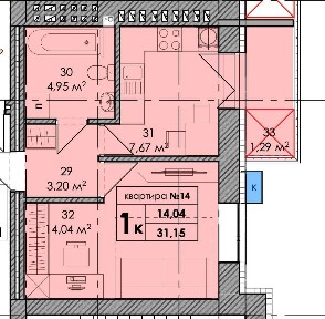 ЖК (Park Residence) квартира у новобудові площею 31 кв. м/1но-кімнатна