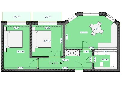 Продаж 2-кімнатної квартири 62.4 м², ЖК Трояндовий, Будинок 5
