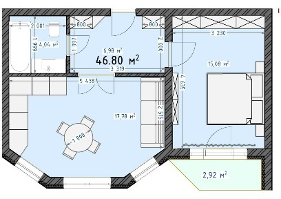 Продаж 1-кімнатної квартири 46.8 м², ЖК Трояндовий, Будинок 5