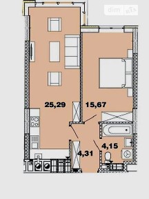 Продаж 1к квартири 51 кв. м на вул. Кришталева 1Б • ID 35039581