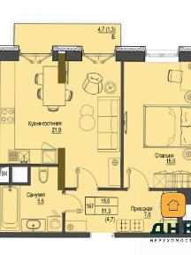 Продаж 1к квартири 53.68 кв. м на бул. Французький 3 • ID 35041987