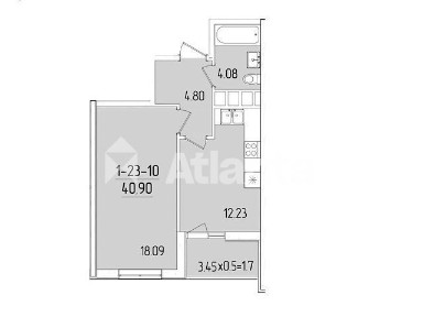 Продаж 1к квартири 40.5 кв. м на вул. Краснова • ID 35042023