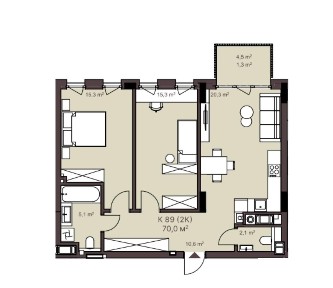 Видова 2-кімнатна квартира 70 м² зі стелями 3,1 м: балкон, 2 санвузли, представницький 7 поверх, без комісії в ЖК Avant Park