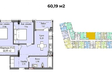 Продаж 2к квартири 60.19 кв. м на вул. Закарпатська 26А • ID 35048154