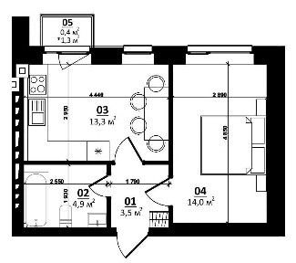 Продаж квартири 36 м2 під єОселю в ЖК CENTER, с. Білогородка