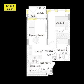 1-спальнева квартира з гардеробною у Empatika від РЕНОМЕ