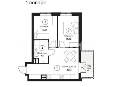 Продаж 2к квартири 53 кв. м на вул. Слобідська • ID 35055056