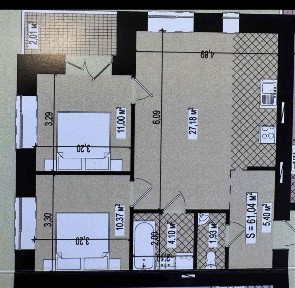 Продаж чорнової 2-х кімнатної квартири. 5 будинок.