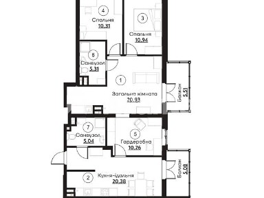 Продаж 3к квартири 93.61 кв. м на вул. Слобідська • ID 35058430
