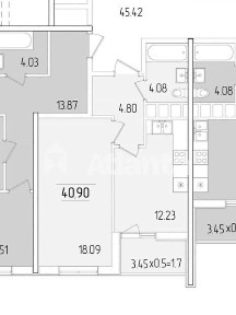 Продаж 1к квартири 39.8 кв. м на вул. Краснова • ID 35066003