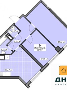 Продаж 2к квартири 61.69 кв. м на просп. Князя Ярослава Мудрого 17А • ID 35057067