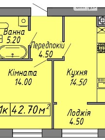 Продаж 1к квартири 42.7 кв. м на вул. Бандери Степана 60 • ID 35062717