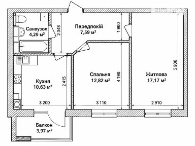 Продаж 2к квартири 53.7 кв. м на просп. Героїв Небесної Сотні 14/4 • ID 35064684
