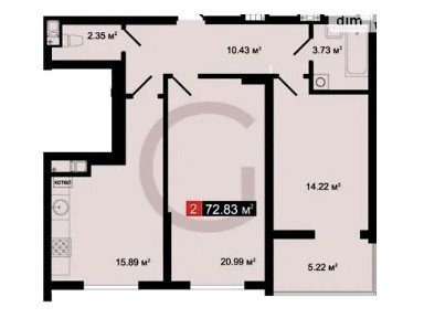 Продаж 2к квартири 73 кв. м на вул. Винна Гора 5 • ID 35068134