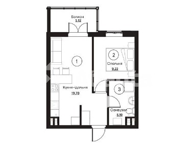 Продаж 1к квартири 39.23 кв. м на вул. Слобідська • ID 35066004