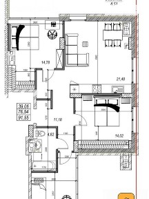 Продаж 3к квартири 70 кв. м на дор. Фонтанська 6А • ID 35072954