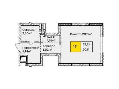 Продаж 1к квартири 33.24 кв. м на вул. Івана Кочерги 17А • ID 35071205