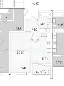 Продаж 1к квартири 40.9 кв. м на вул. Краснова • ID 35077255