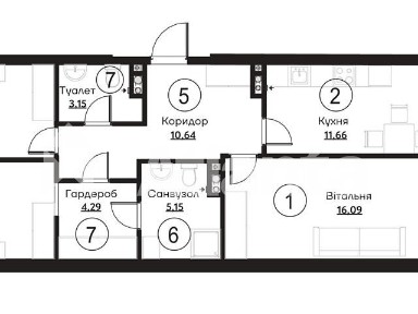 Продаж 3к квартири 76.46 кв. м на вул. Слобідська • ID 35080774