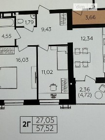 Продаж 2к квартири 57.5 кв. м на шосе Немирівське • ID 35082416