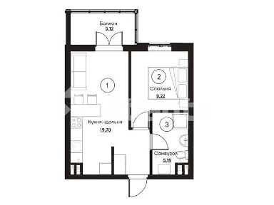 Продаж 1к квартири 39.23 кв. м на вул. Слобідська • ID 35066004