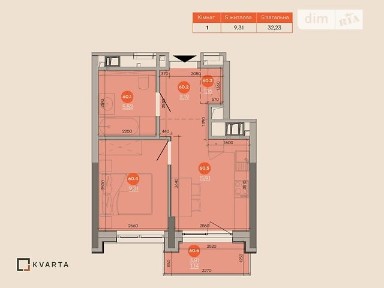 Продаж 1к квартири 32.23 кв. м на вул. Ревуцького 1, кв. 60 • ID 35089640
