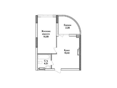 Продаж 1к квартири 43.08 кв. м на вул. Ольги Кобилянської 1В/52 • ID 35089468