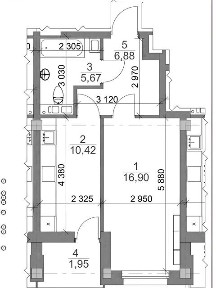Продаж 2к квартири 42 кв. м на вул. Моссаковського Володимира 7 • ID 35092806