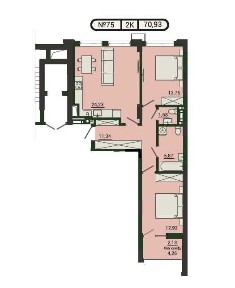 Продаж від забудовника 2 кім квартира 71 м² з терасою на вул. Стрийська в ЖК PLUS