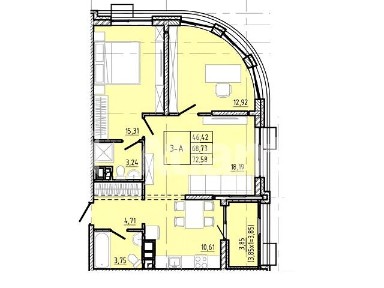Продаж 3к квартири 72.56 кв. м на вул. Івана Франка • ID 35093166