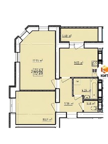 Продаж 2к квартири 53 кв. м на вул. Заливна 10 • ID 35093076
