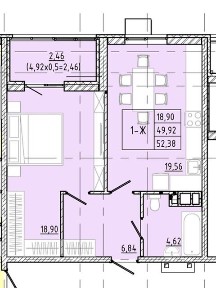 Продаж 1к квартири 52.4 кв. м на вул. Івана Франка 40 корпус 2 • ID 35095256