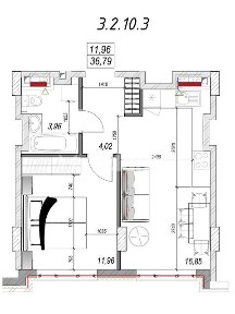Продаж 1к квартири 36.79 кв. м на дор. Фонтанська • ID 35094758