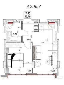 Продаж 1к квартири 36.6 кв. м на дор. Фонтанська • ID 35097382