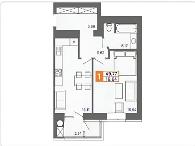 Продаж 1к квартири 50 кв. м на вул. Тернопільська 13 • ID 35096492
