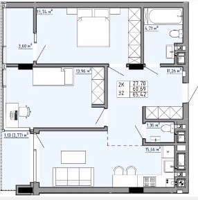 Продаж 2-кім. квартири 67 м²/ЖК Фемілі Хаус/Family House/вул. Орлика/р-н Топольна