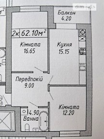 Продаж 2к квартири 62.1 кв. м на вул. Бандери Степана 60, кв. 36 • ID 35098668