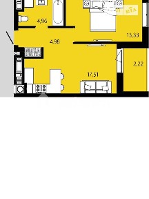 Продаж 1к квартири 43 кв. м на вул. Зелена • ID 35102519